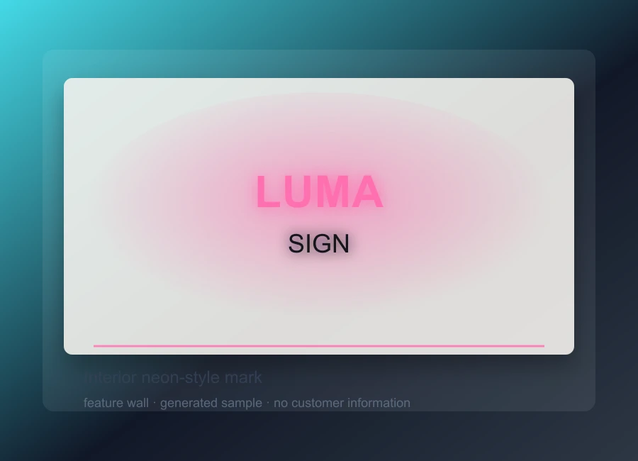 Interior neon-style mark